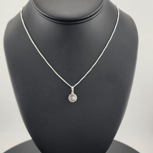 Sterling Silver 925 Evil Eye Pendant – Clear Charm Necklace for Protection - Picture 2 of 11